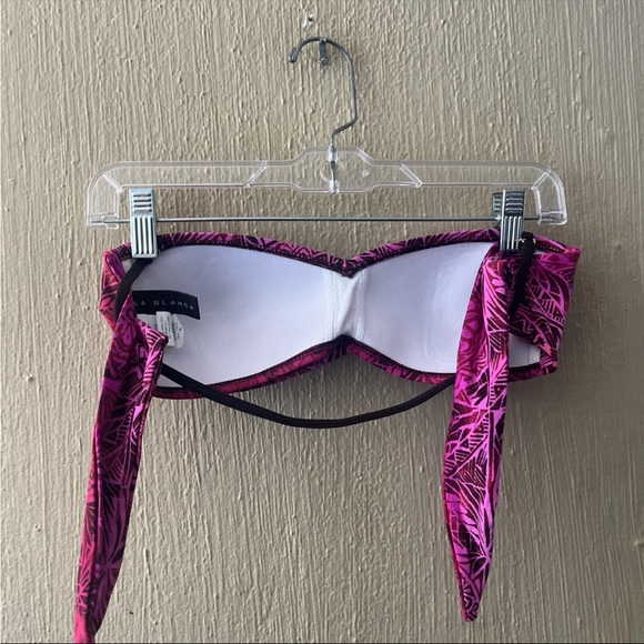 La Blanca Women’s Pink Bandeau Swim Bikini Top, Size 8 Twist Front Strapless - Picture 5 of 6
